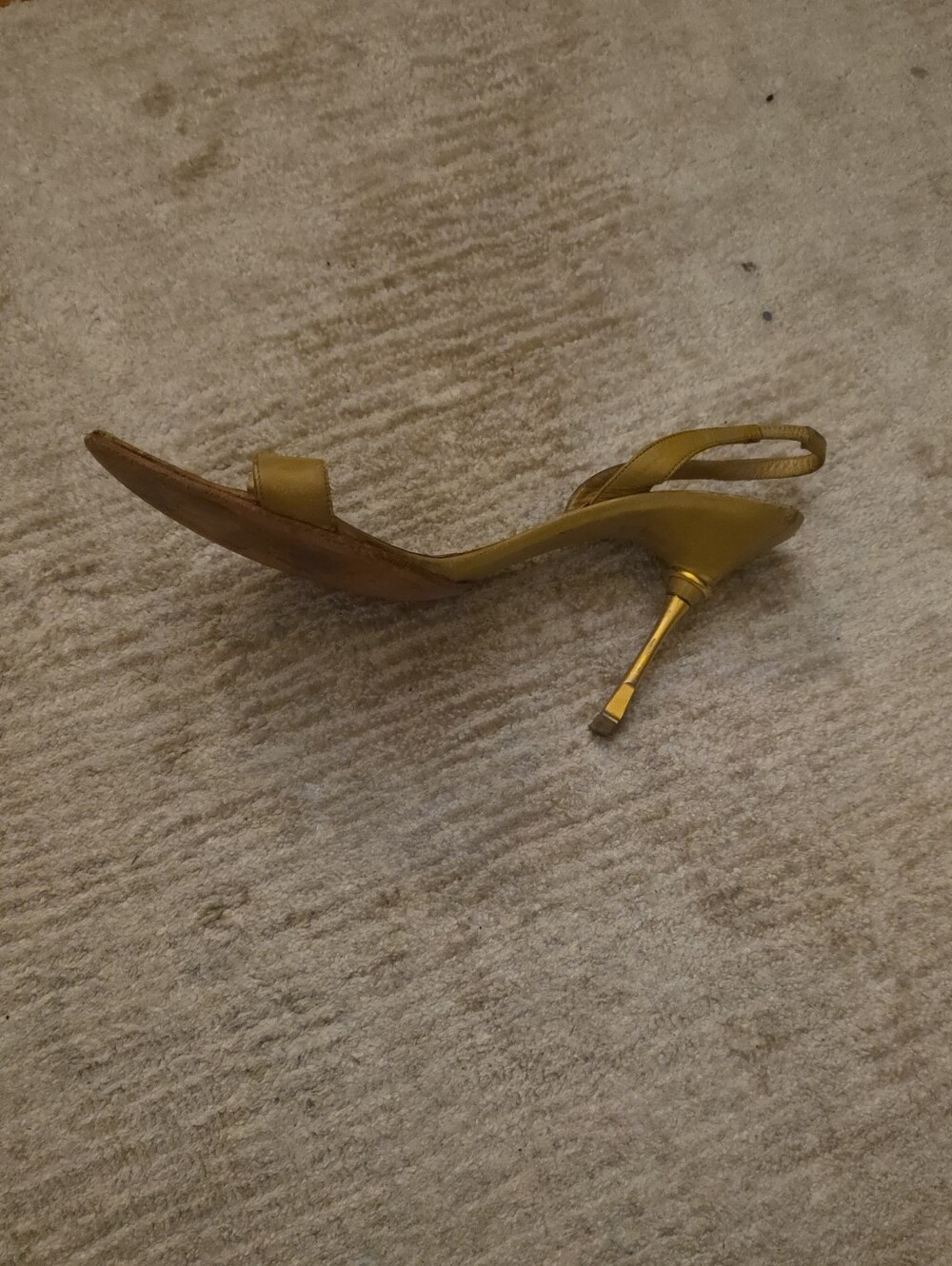 Bottega Veneta Metallic Gold Slingback Stiletto